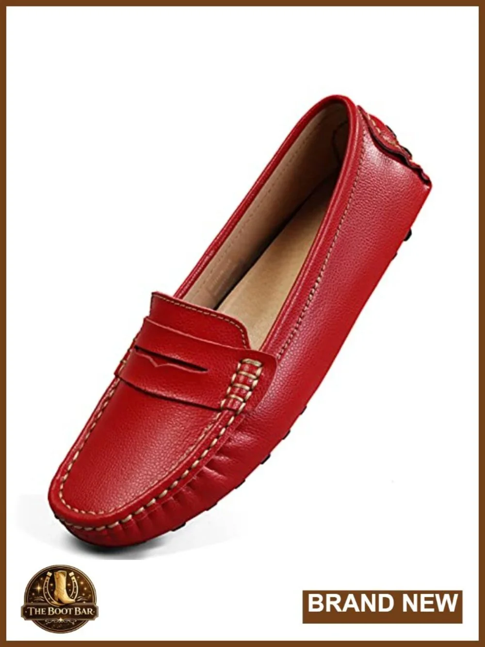 Genuine Leather Penny Loafers Casual Slip-Ons Lightweight Driving Mocs